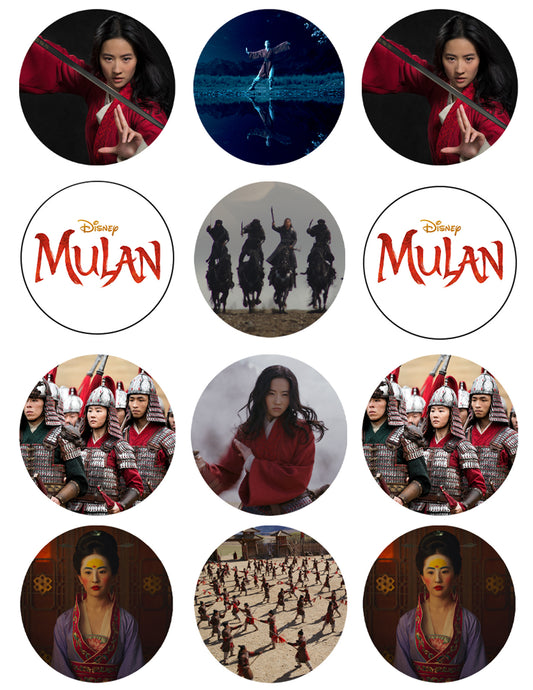 12 Count Mulan Movie Edible Cupcake Topper Images ABPID50424