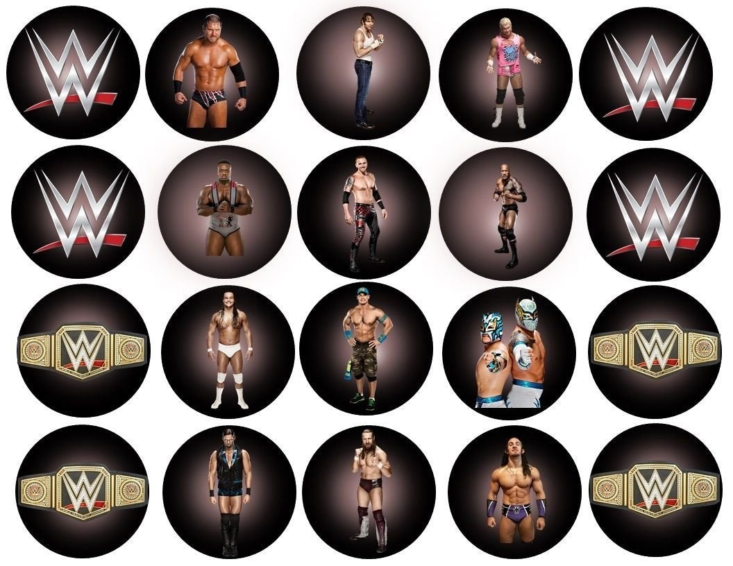 WWE Superstars Wrestling Edible Cupcake Topper Images ABPID50500