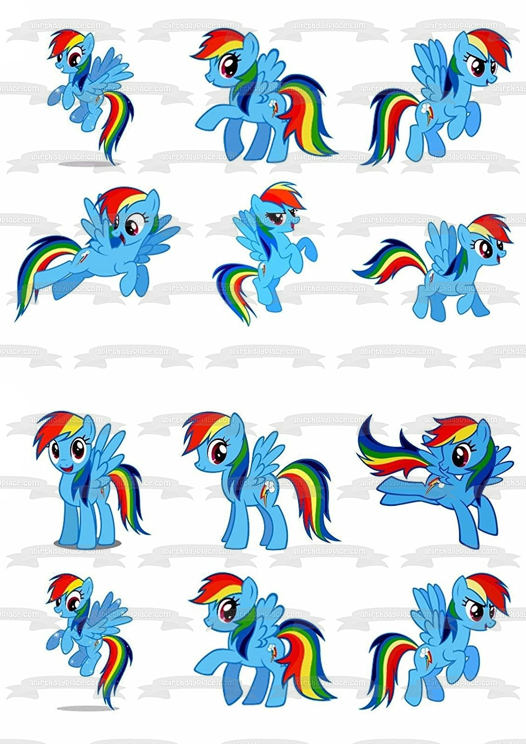 Adorno comestible para tarta Rainbow Dash My Little Pony Imagen ABPID50502 