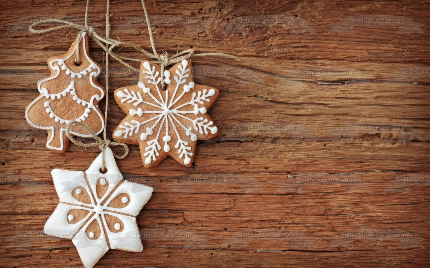 Galleta de jengibre navideña Adornos para árbol de Navidad Adorno comestible para pastel Imagen ABPID50617 