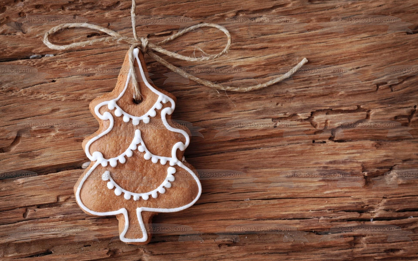 Galleta de jengibre navideña, adorno para árbol de Navidad, adorno comestible para pastel, imagen ABPID50618 