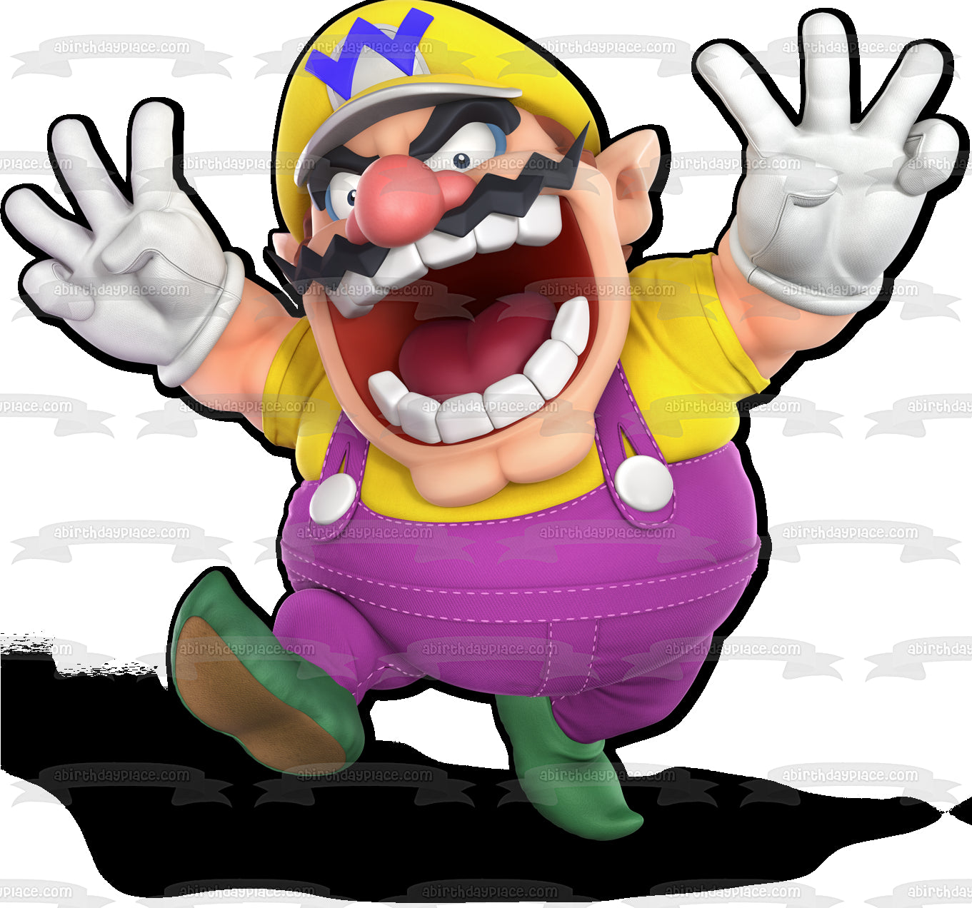 Ronda ganadora de Wario Mario Party Personaliza con tu nombre Imagen comestible para decoración de tarta ABPID50646 