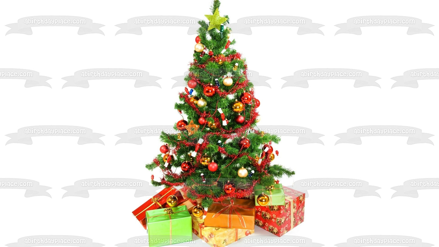 Adornos de bolas de árbol de Navidad Presenta adorno comestible para pastel Imagen ABPID50676 