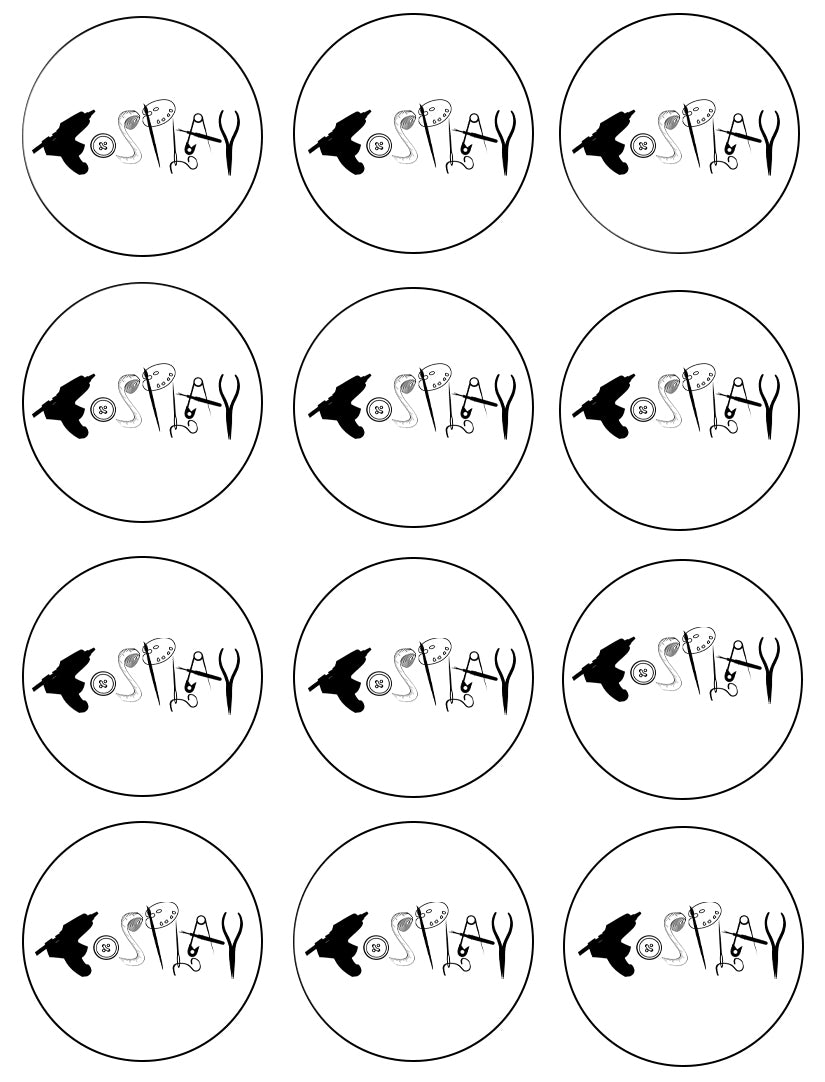 Cosplay Text Craft Tools 12 Count Edible Cupcake Topper Images ABPID50788