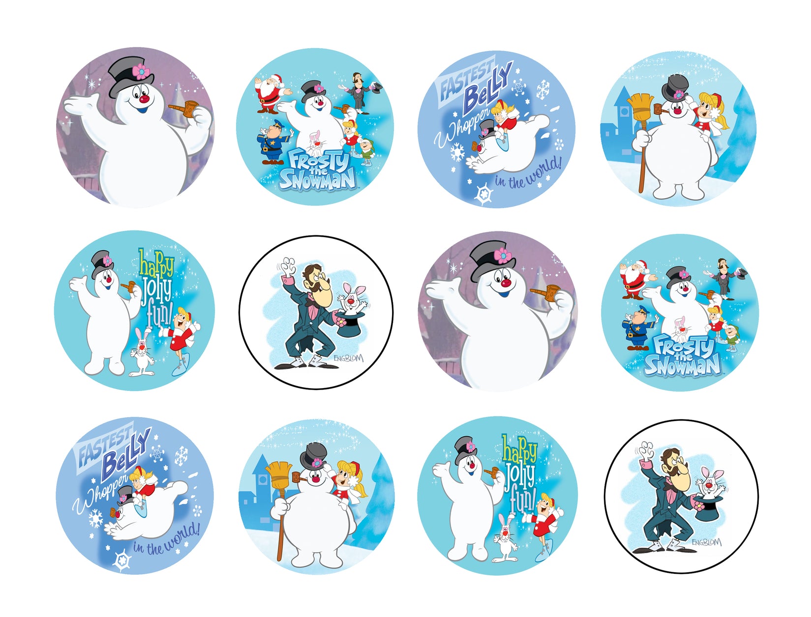 Frosty the Snowman Karen Professor Hinkle Hocus Pocus Rabbit Edible Cupcake Topper Images ABPID50800