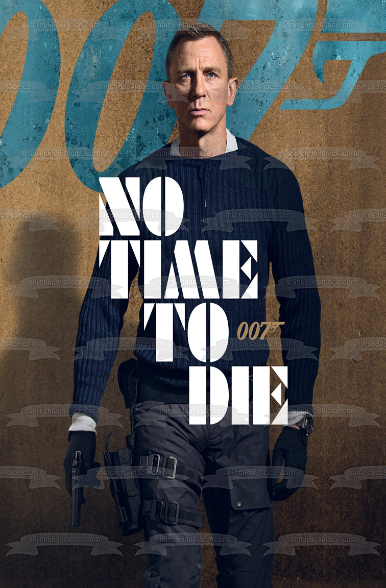 James Bond 007 No Time to Die Movie Poster Edible Cake Topper Image ABPID50886