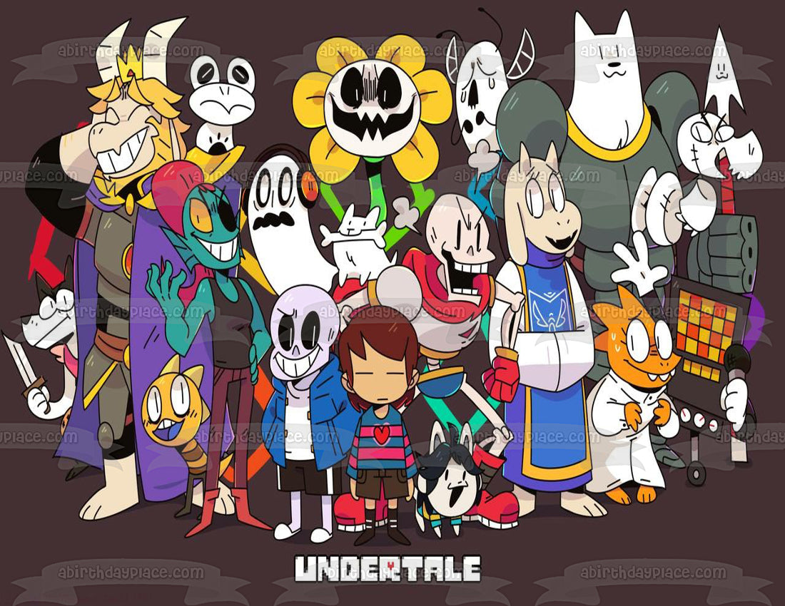 Undertale Flowey Toriel Frisk Sans Papyrus Undyne Alphys Meltaton Imagen comestible para decoración de tarta ABPID50986 