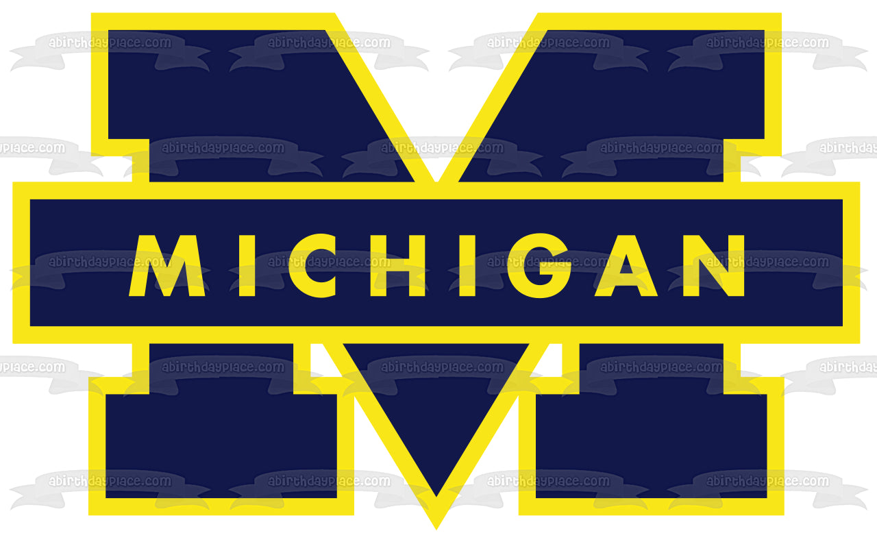 Imagen comestible para tarta con logotipo de los Wolverines de la Universidad de Michigan ABPID51000 