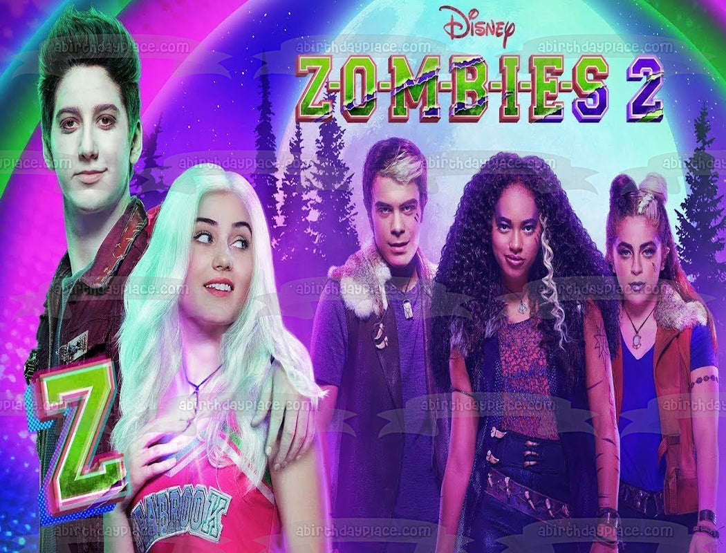 Póster del elenco de Disney Zombies 2, decoración comestible para tarta, imagen ABPID51031 