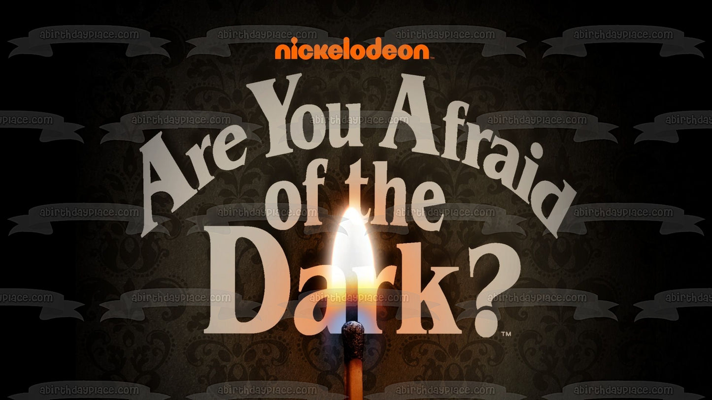 Are You Afraid of the Dark Nickelodeon Lit Match Black Background Edible Cake Topper Image ABPID51060