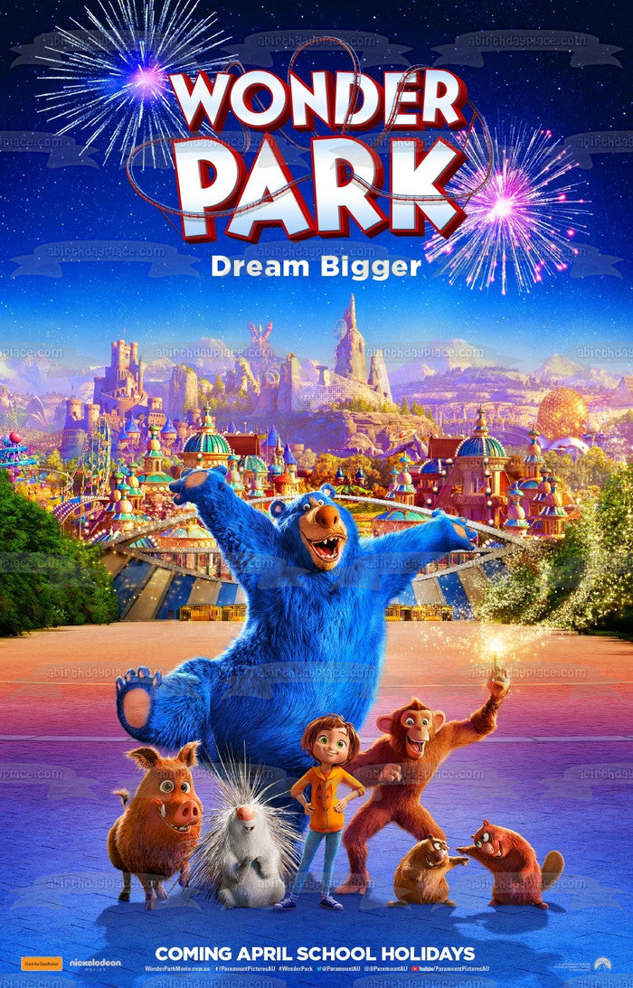 Póster de la película Wonder Park Dream Bigger June Bailey Boomer Gus Gretta Peanut Cooper Steve Edible Cake Topper Imagen ABPID51107 