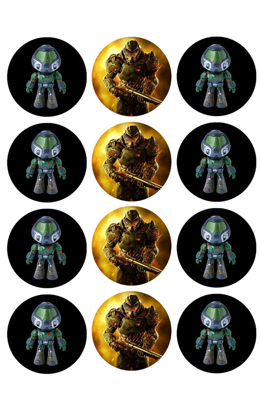 Doom Little Doomguy Arch-Vile 12ct Edible Cupcake Topper Images ABPID51145