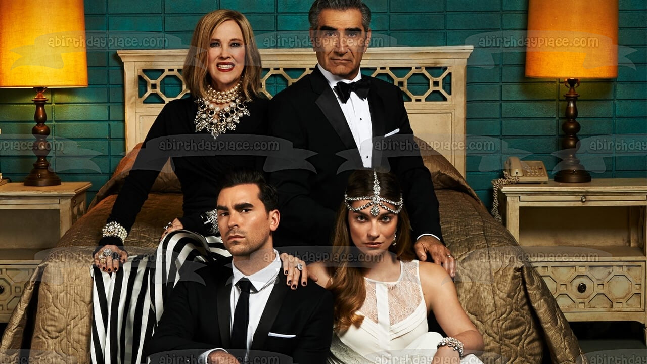 Schitt's Creek Johnny Rose Moira Rose David Rose Alexis Rose Rose Motel Habitación de motel Imagen comestible para tarta ABPID51187 