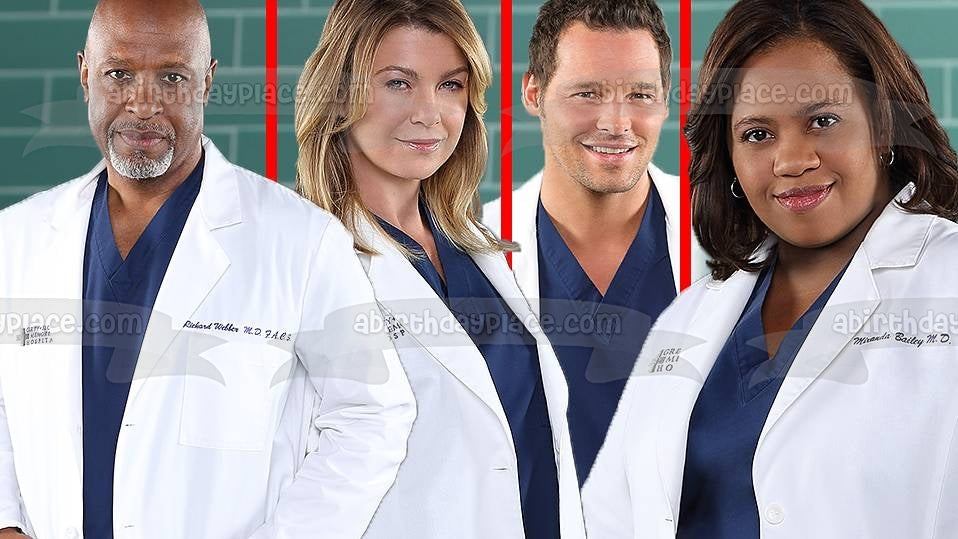 Anatomía de Grey Temporada 17 Richard Webber Meredith Gray Alex Karev Miranda Bailey Adorno comestible para tarta Imagen ABPID51191 