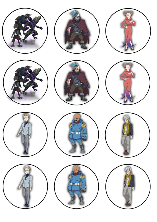 Bakugan Battle Planet Villains Magnus Black Status the Hunter Philomena Dusk Masato Kazami Col Armstrong Tripp Benton Dusk Edible Cupcake Topper Images ABPID51202