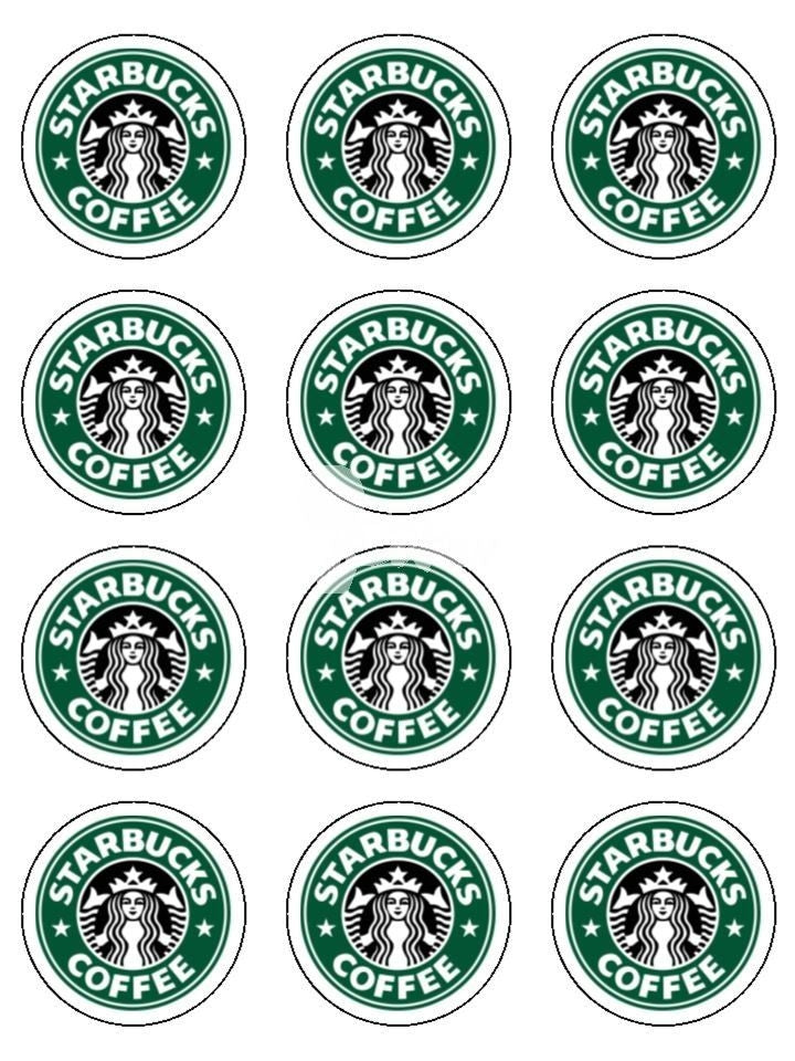 Starbucks Coffee Logo Edible Cupcake Topper Images ABPID51347