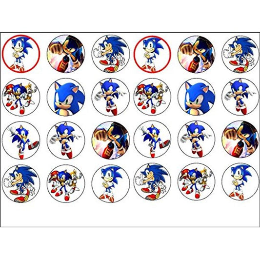 Sonic the Hedgehog Assorted Pictures Knuckles the Echidna Tails Edible Cupcake Topper Images ABPID51348