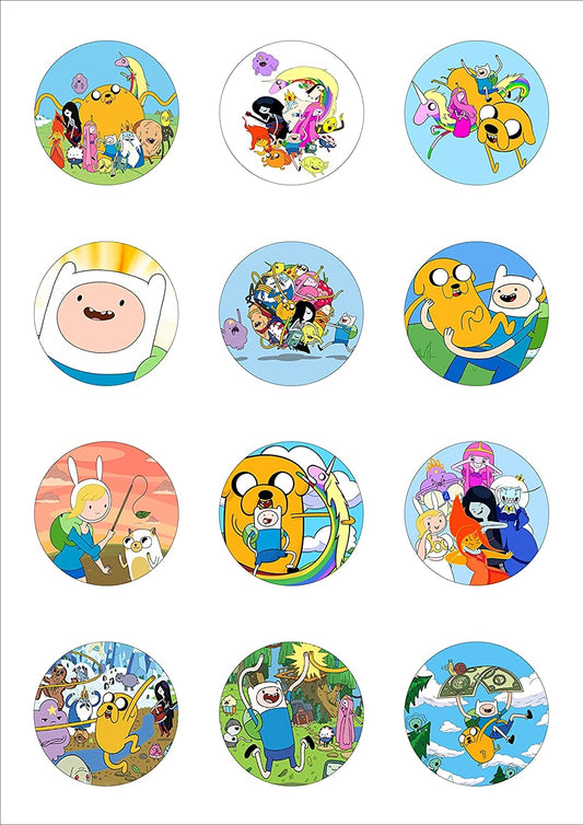 Adventure Time Adventure Time Princess Bubblegum Marceline the Vampire BMO Ice King Finn Jake the Dog Lumpy Space Princess Lady Rainicorn Fionna Edible Cupcake Topper Images ABPID51362