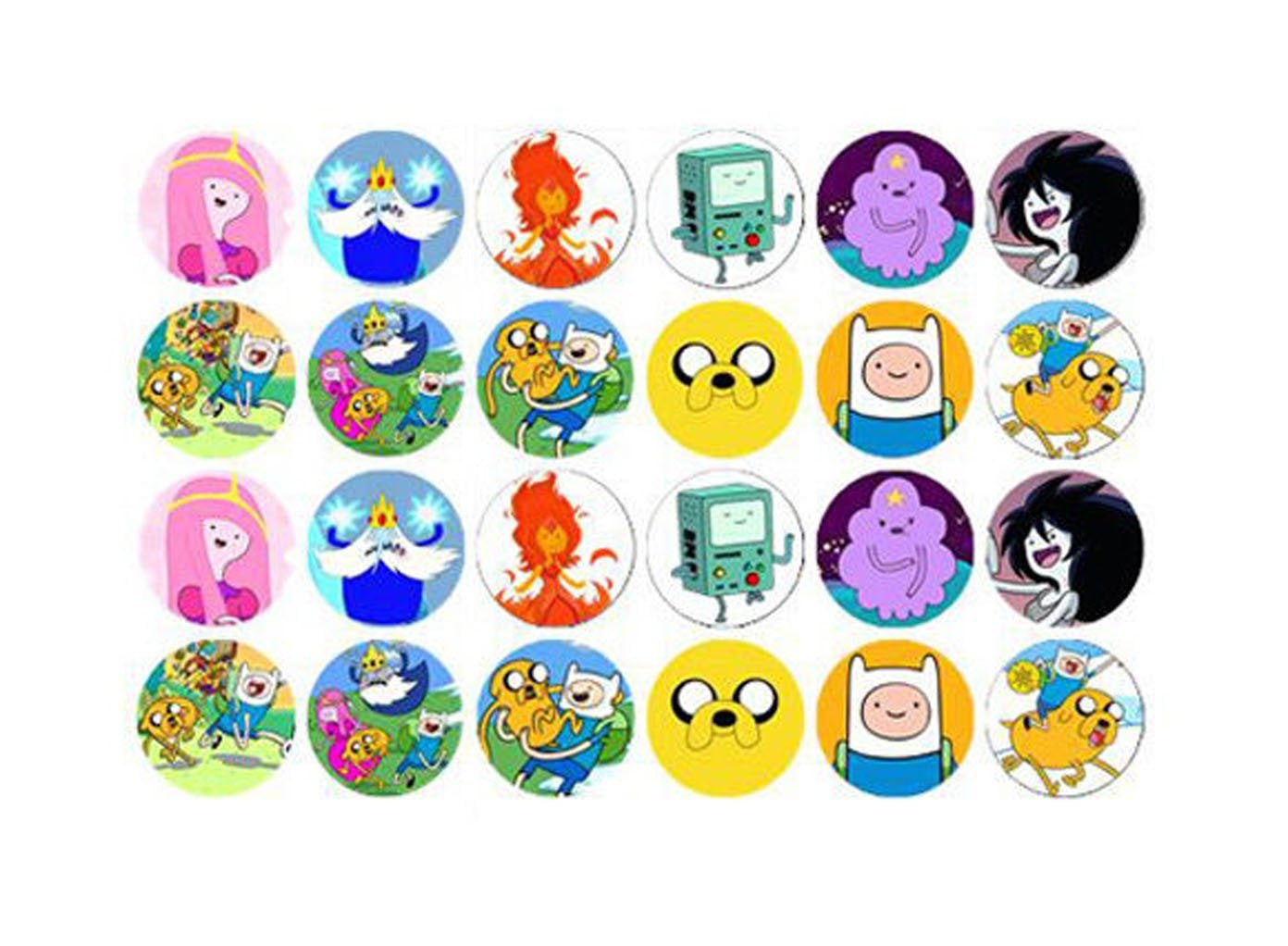 Adventure Time Princess Bubblegum Marceline the Vampire BMO Ice King Finn Jake the Dog Lumpy Space Princes Edible Cupcake Topper Images ABPID51363