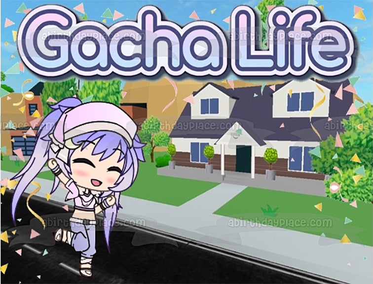 Imagen de adorno comestible para pastel de la aplicación Gacha Life Google Play Music Game ABPID51682 