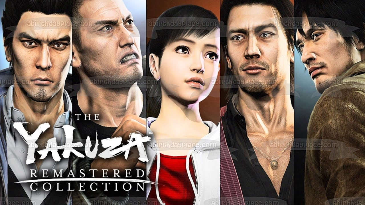 The Yakuza Remastered Collection Kazuma Kiryu Haruka Sawamura Goro Majima Ichiban Kasuga Takayuki Yagami Edible Cake Topper Image ABPID51904