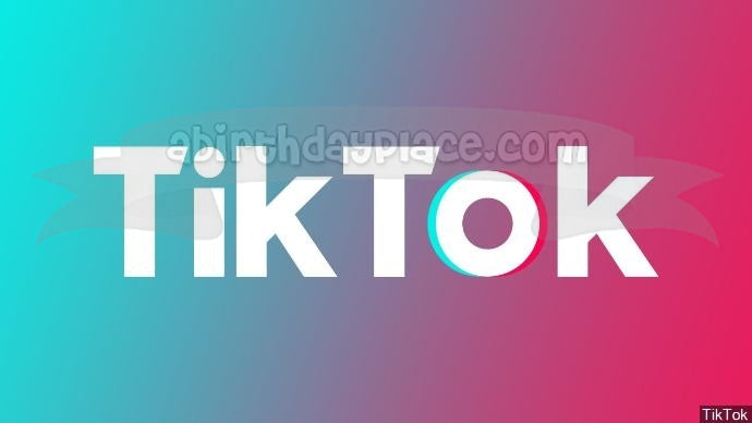 Imagen comestible para decoración de tarta con logotipo de Tik Tok, fondo azul y rosa, ABPID51985 