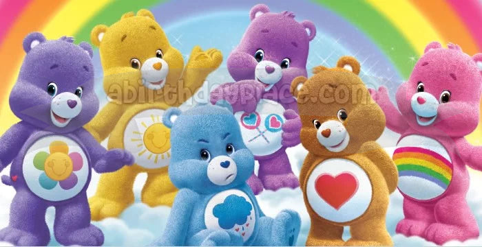 Ositos cariñosos y primos Funshine Bear Grumpy Bear Share Bear Harmony Bear Edible Cake Topper Imagen ABPID52007 