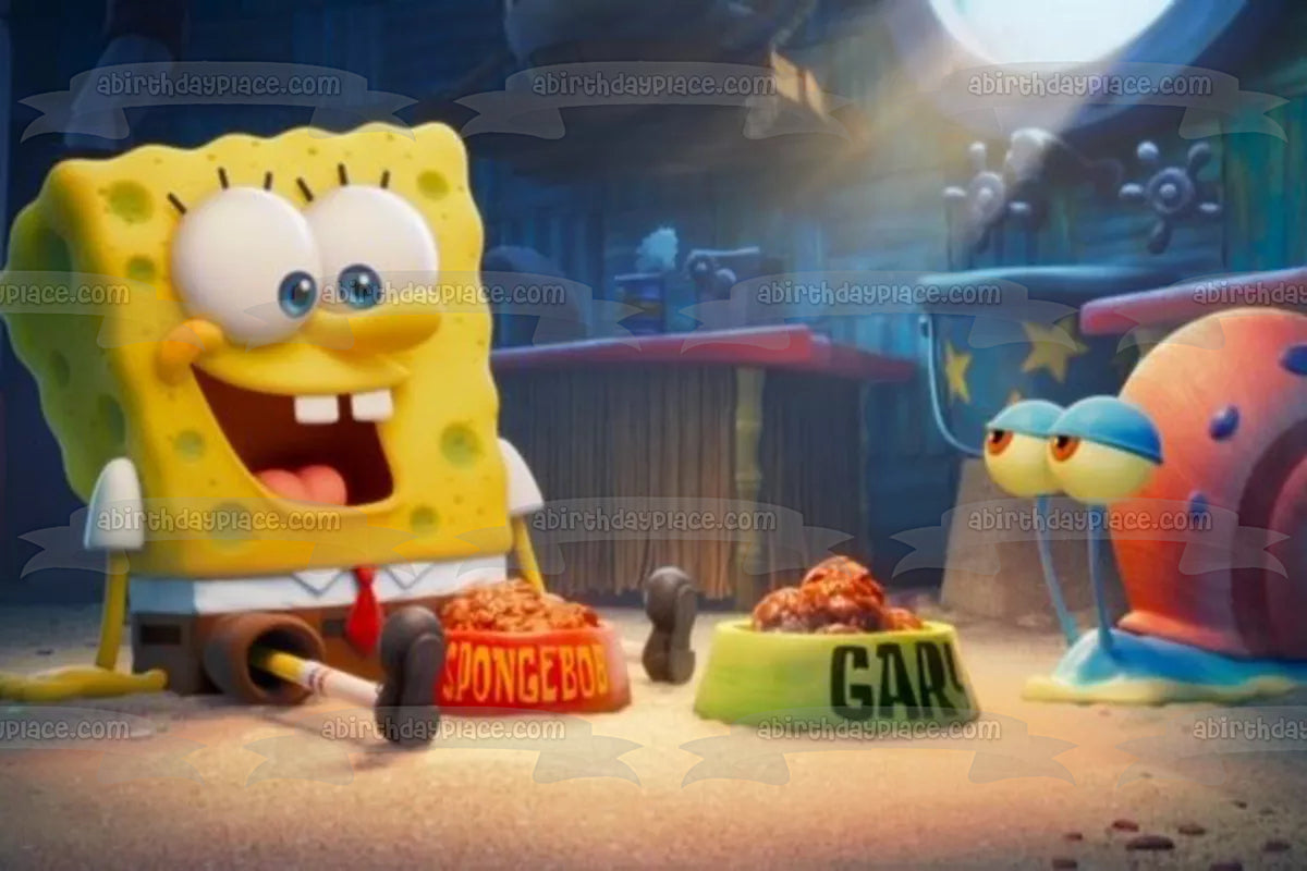 La película Bob Esponja: Esponja a la fuga Gary Imagen comestible para decoración de tarta ABPID52037 