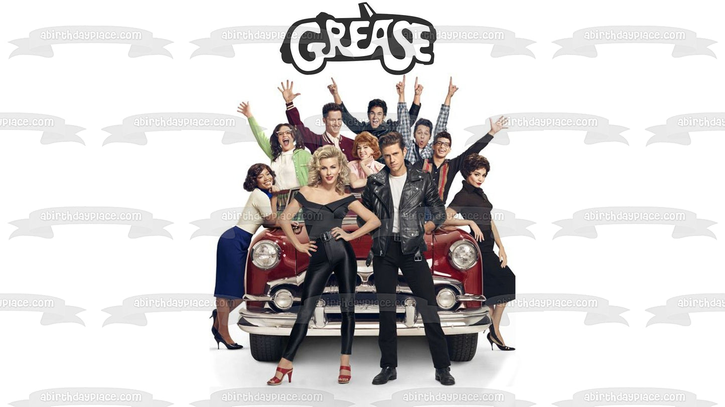 Grease Cast Años 70 John Travolta Olivia Newton John Betty Danny Sandy Frenchy Marty Imagen comestible para tarta ABPID52057 