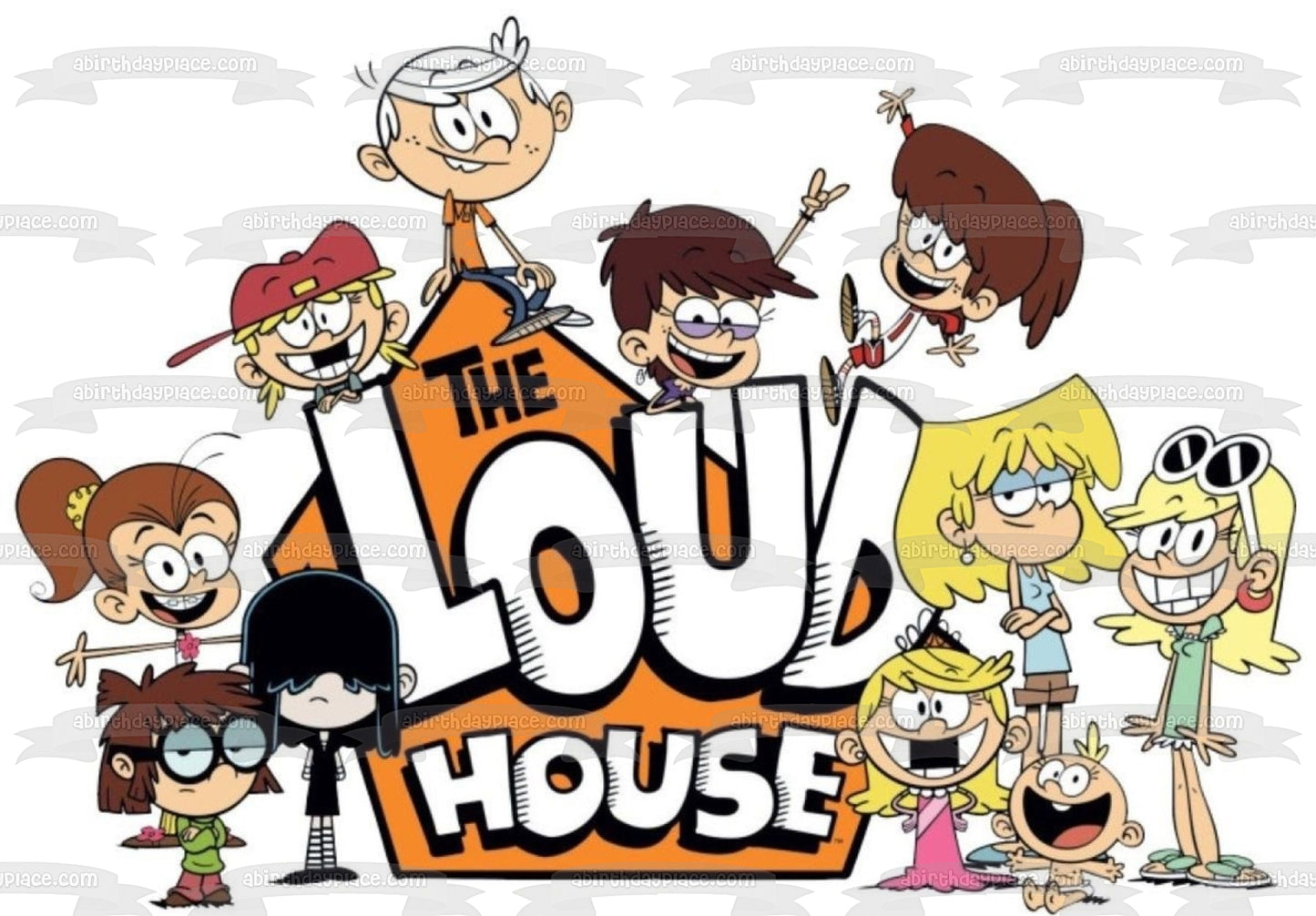 The Loud House Lori Leni Luan Lola Lucy Luna Lisa Lincoln Lily Lana Lynn Edible Cake Topper Image ABPID52085