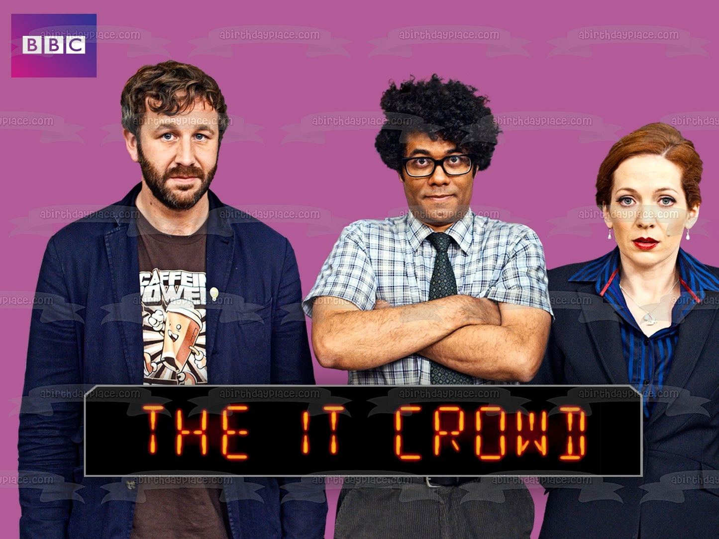 Imagen comestible para decoración de tarta The It Crowd Roy Moss Jen ABPID52182 