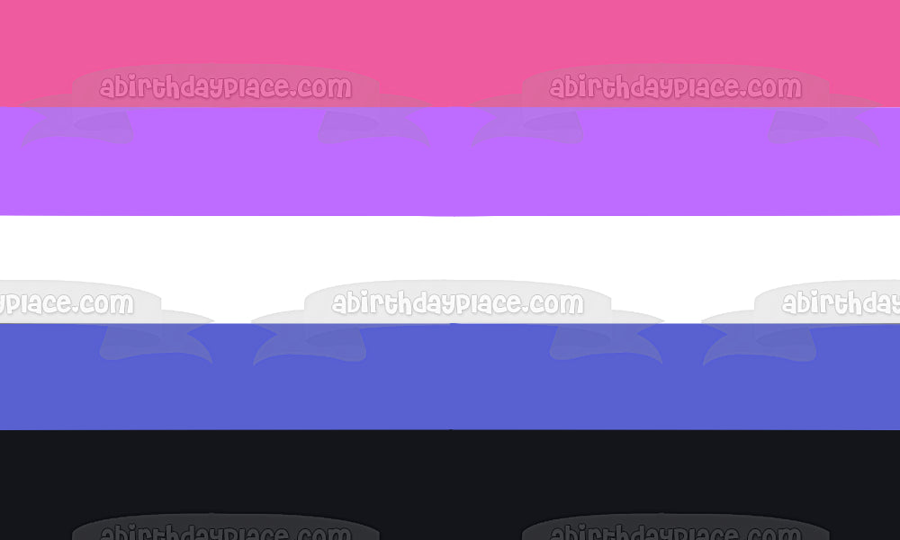 Bandera del Orgullo Genderfluid Lgbqia+ Lesbiana Gay Bisexual Transgénero Queer Intersex Asexual Genderfluid Edible Cake Topper Imagen ABPID52289 