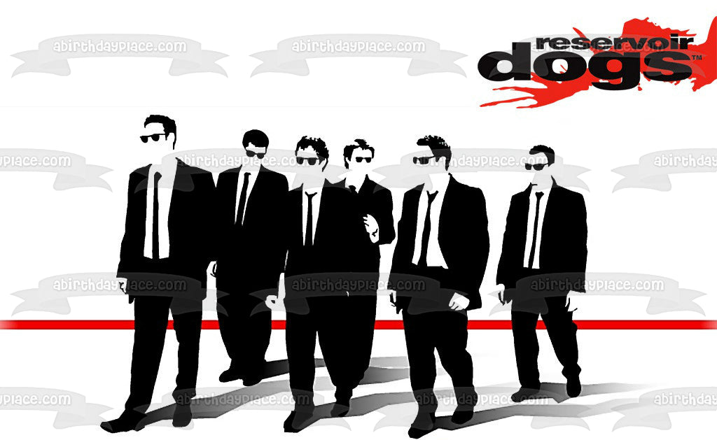 Reservoir Dogs - Decoración comestible para tarta de película de gánsteres en blanco y negro, imagen ABPID52315 