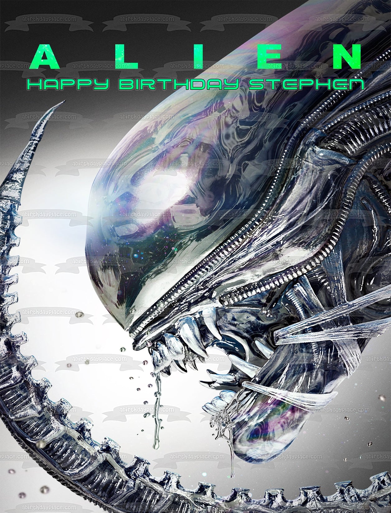 Póster de película alienígena, lema personalizable, decoración comestible para tarta, imagen ABPID52358 