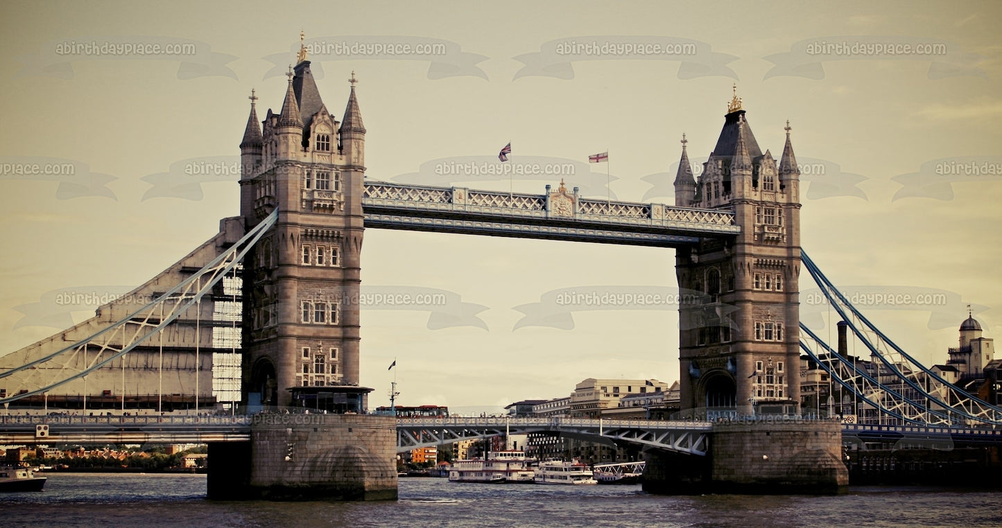 Imagen de decoración comestible para tarta del Puente de la Torre de Londres, Inglaterra ABPID52550 