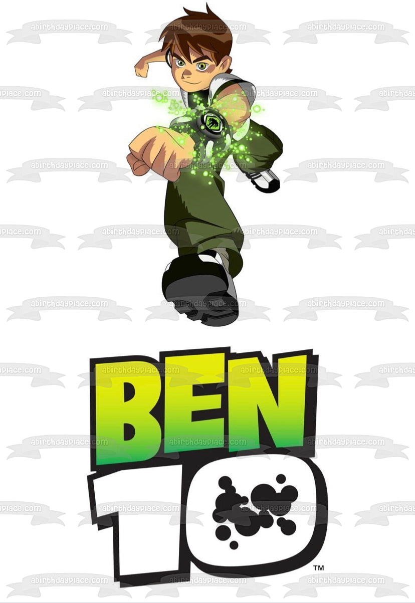 Ben 10 Logo Action Ben Tennyson Omnitrix Edible Cake Topper Image ABPID52617