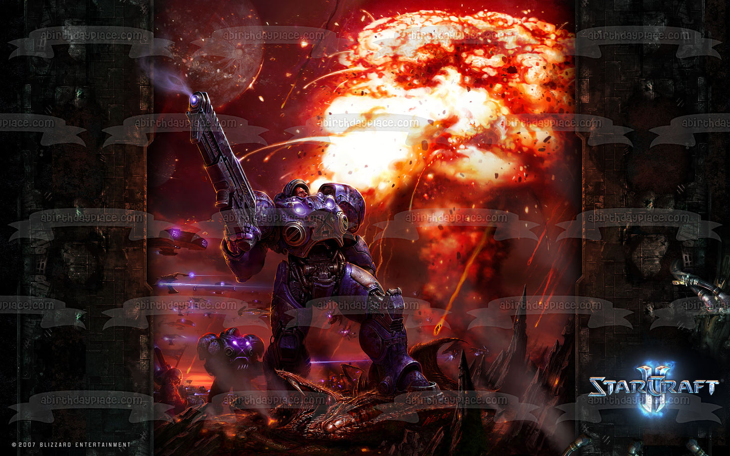 Starcraft Terran Space Marine Blizzard RTS - Decoración comestible para tarta para videojuegos, imagen ABPID52638 