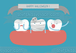 Feliz Halloween Dientes Dulces Imagen comestible para pastel ABPID52671 