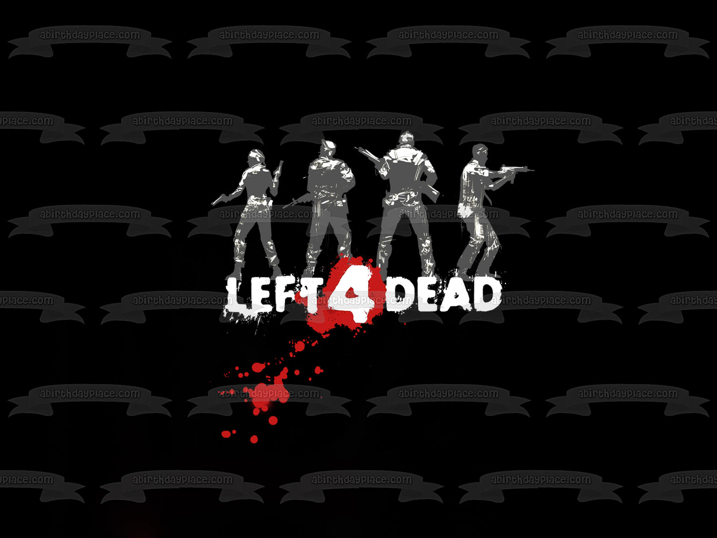 Imagen de decoración comestible para tarta de Left 4 Dead Silhouettes Bill Francis Louis Zoey ABPID52747 