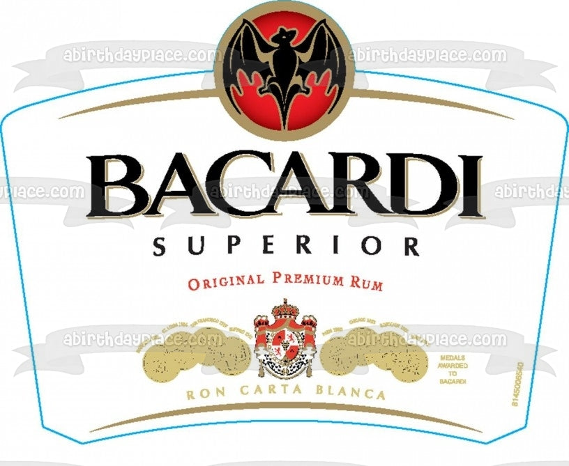 Adorno comestible para tarta de ron premium original Bacardi Superior Imagen ABPID52794 