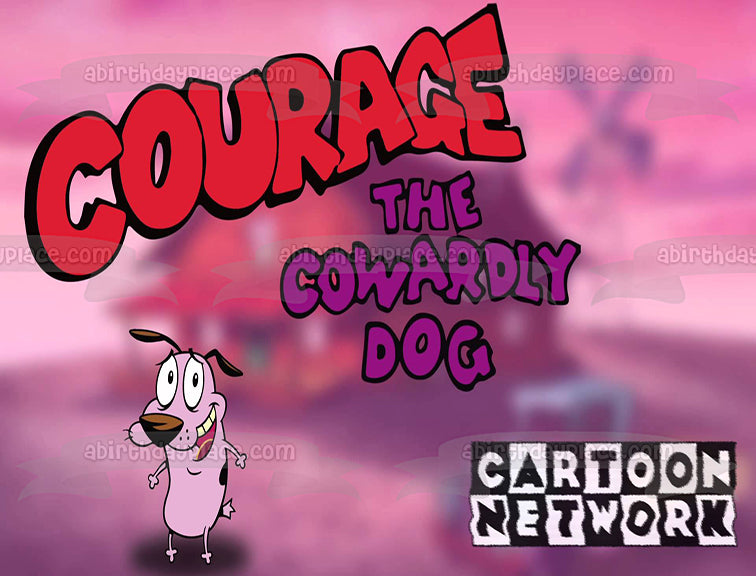 Courage the Cowardly Dog Cartoon Network Logo Edible Cake Topper Image ABPID52804