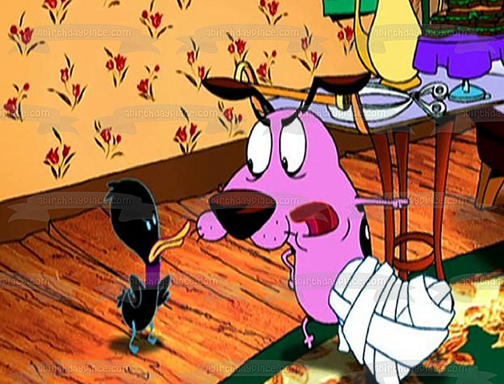 Courage the Cowardly Dog and Le Quack Edible Cake Topper Image ABPID52806