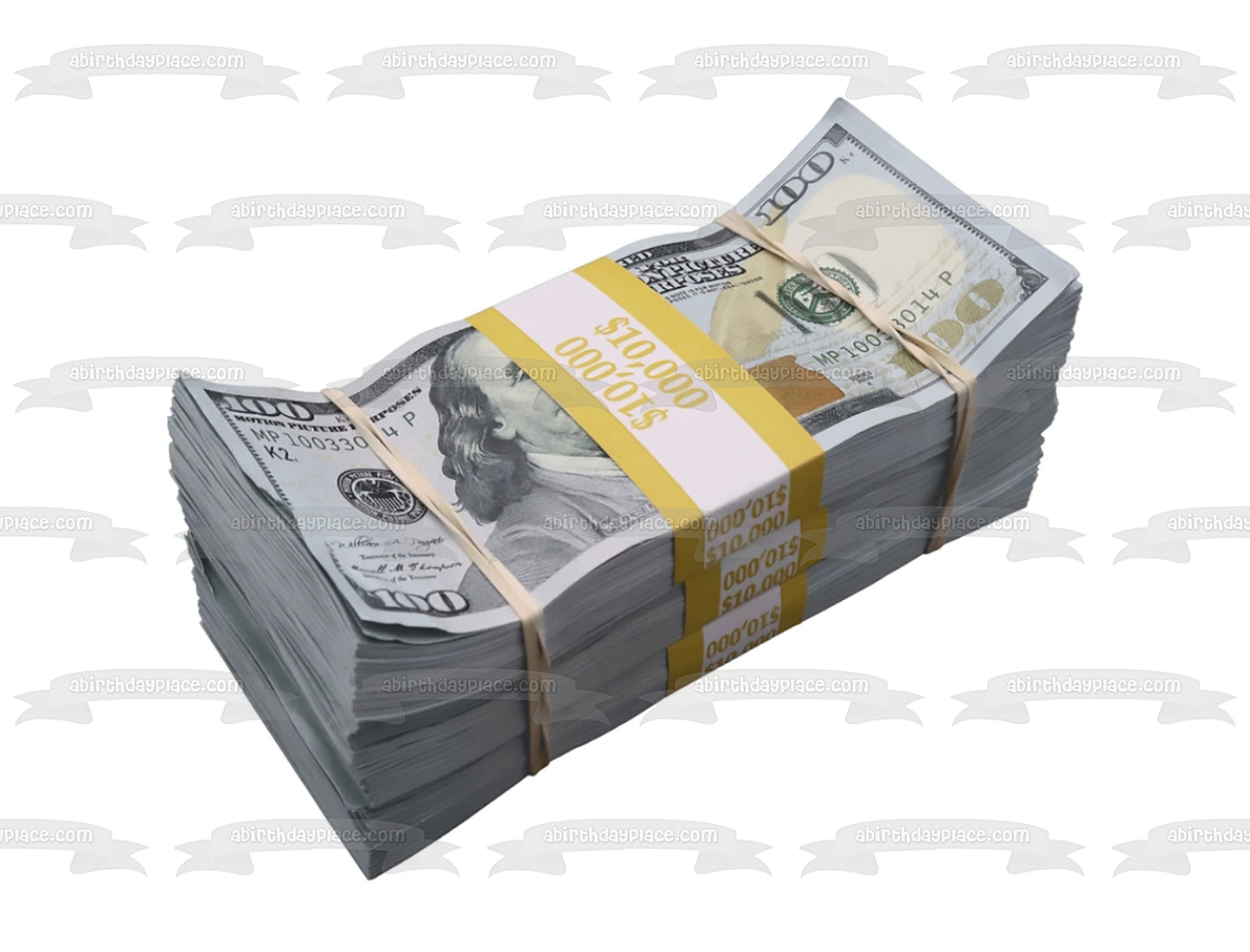 Stack of 100 Dollar Bills Cash Money Edible Cake Topper Image ABPID52953