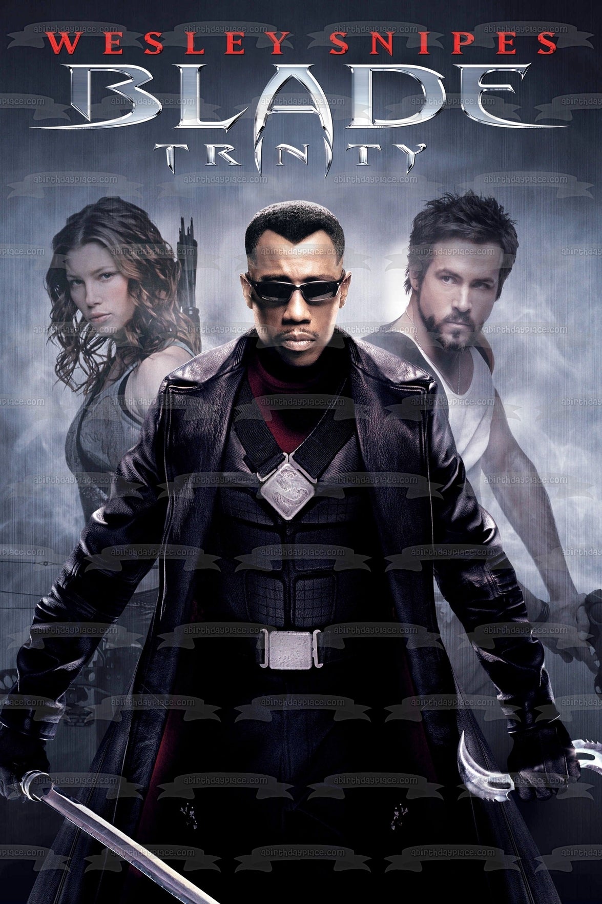 Blade Trinity Vampire Movie Poster Hannibal King Abigail Whistler Edible Cake Topper Image ABPID52970