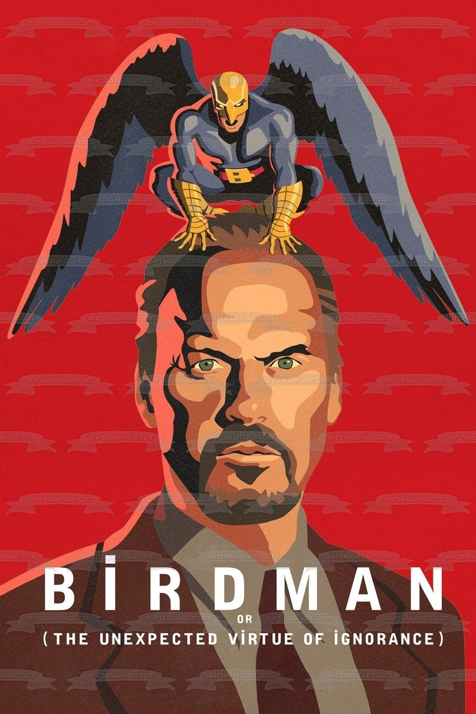 Birdman Movie Poster Riggan Thomson Edible Cake Topper Image ABPID52978