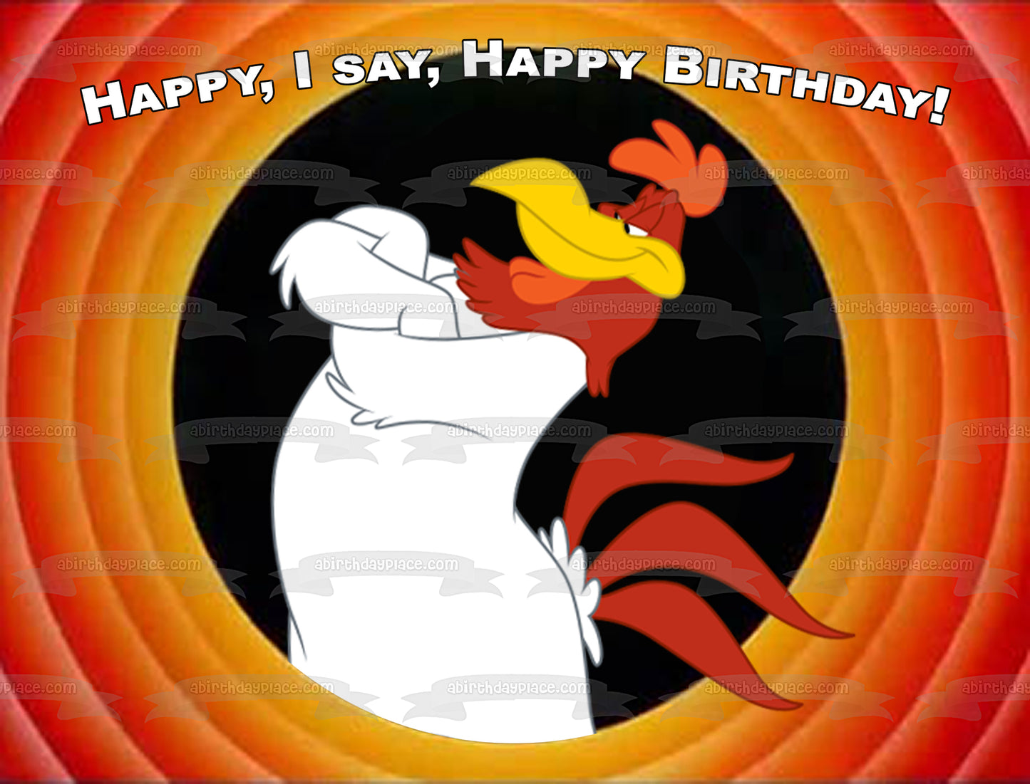 Customizable Foghorn Leghorn Looney Tunes Merrie Melodies Cartoon Animation Happy Birthday Edible Cake Topper Image ABPID53194