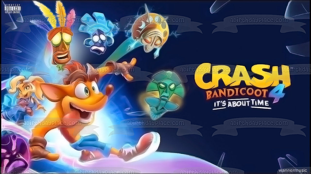 Crash Bandicoot 4: ya es hora de la portada del videojuego Coco Bandicoot, adorno comestible para tarta, imagen ABPID53230 