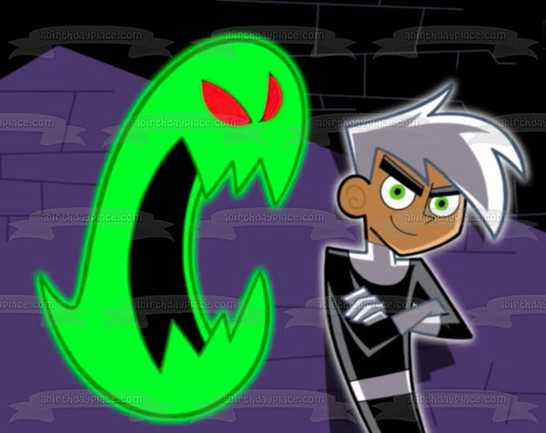 Danny Phantom Ghost Ectoplasm Nickelodeon Animated TV Show Edible Cake Topper Image ABPID53247