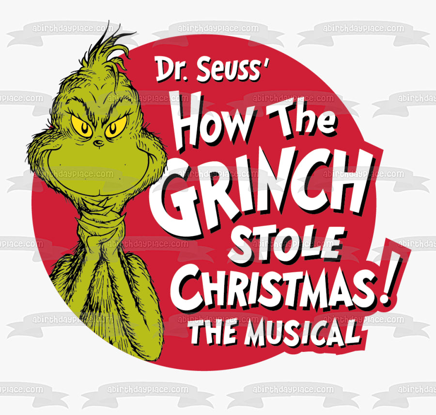 Dr. Seuss' How the Grinch Stole Christmas! The Musical Edible Cake Topper Image ABPID53276