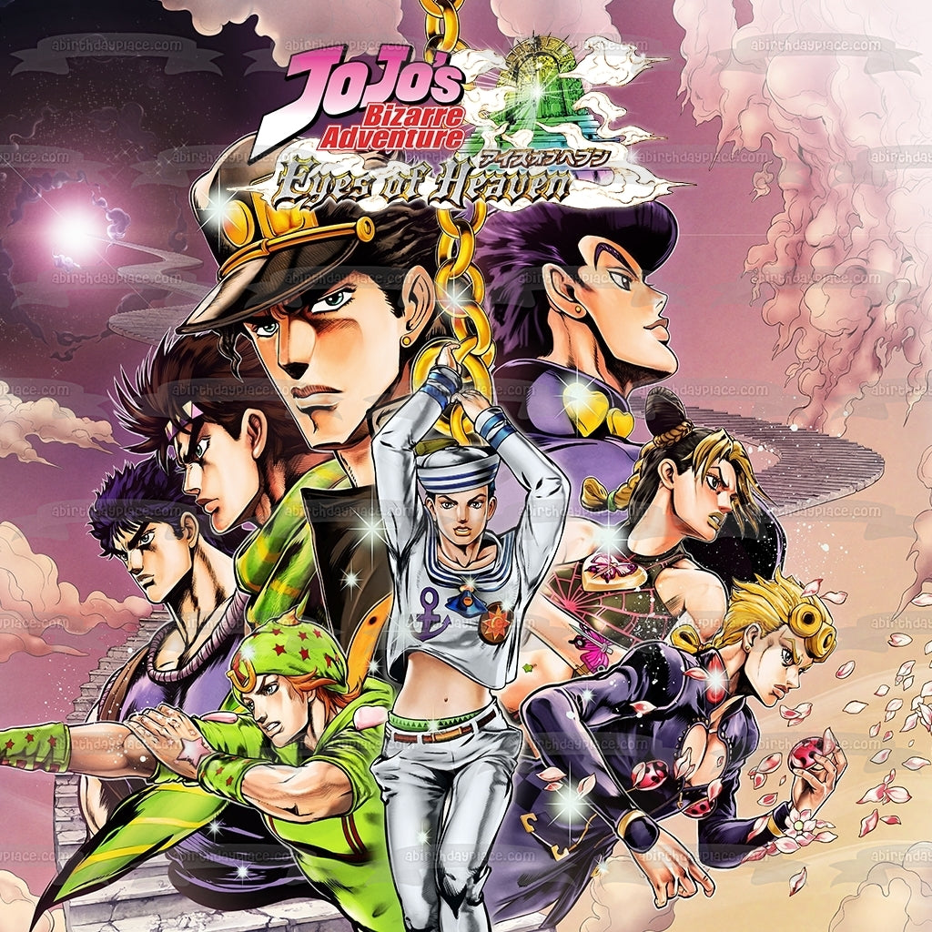 La extraña aventura de Jojo: Ojos del cielo Jotaro Kujo Dio Brando Joseph Jostar Imagen comestible para decoración de tarta ABPID53368 